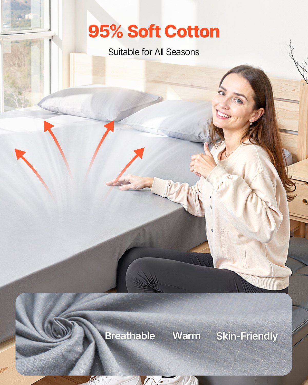 Reset Deep Sleep Grounding Fitted Sheet King Size, 95% Cotton + 5% Pure Silver Fiber, Earth Grounded Fitted Bed Sheets, With Grounding Cord & Tester, For Improved Sleep & Wellness (Gray, King - 78 X 80 X 13 In)