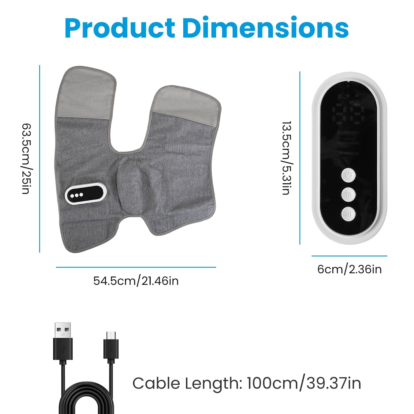 1Pc Cordless Leg Massager Air Compression Massager With Heat Thigh Knee Calf Massager With 3 Modes Adjustable Wrap For Pain Relief