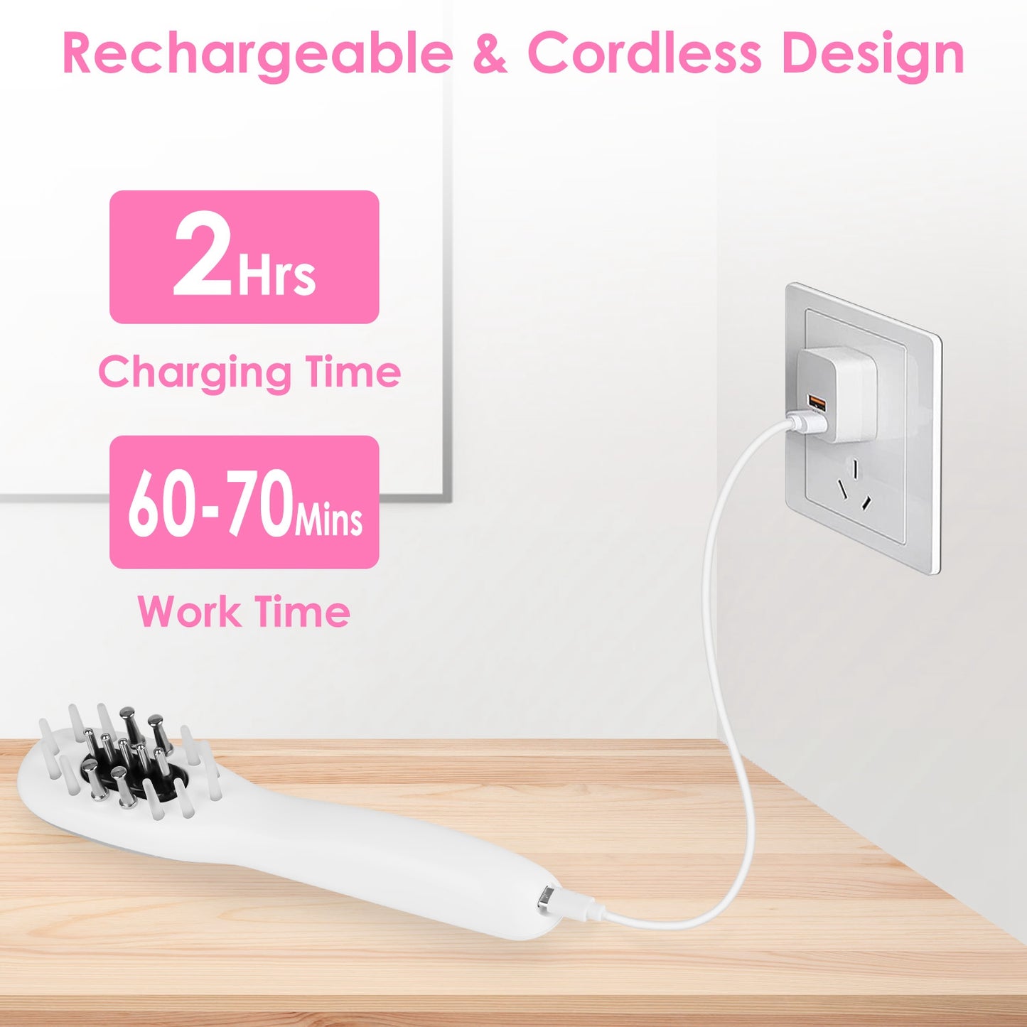 Electric Scalp Massage Comb Microcurrent Hair Brush Handheld Head Scratcher Massager Hair Oil Applicator With Vibration Micro-Current Mode Red & Blue Light Therapy Oil Applicator