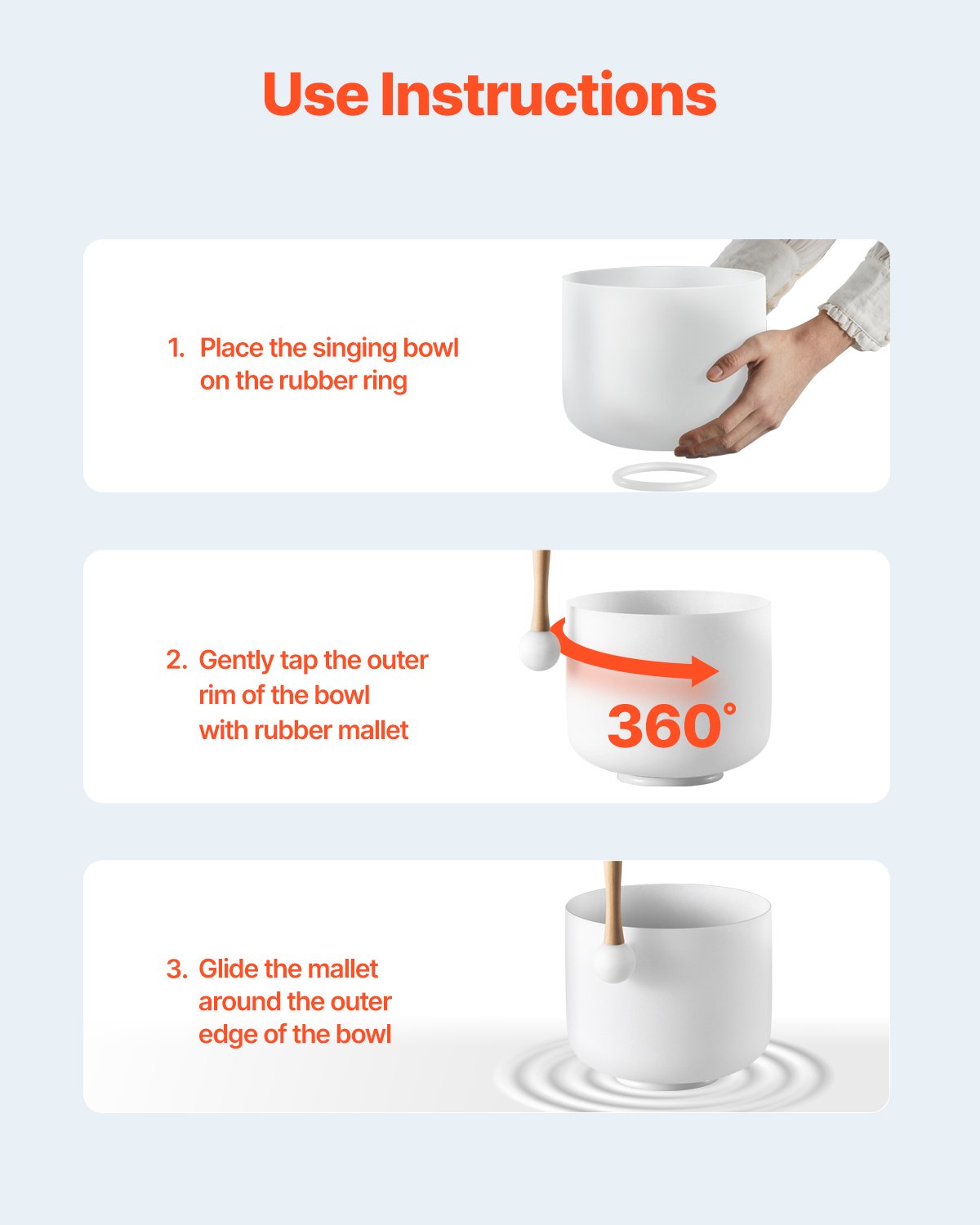 2PCS Crystal Singing Bowls, 8-inch And 10-inch A & F Note Singing Bowls, Frosted Quartz Singing Bowl With 10" Carrying Bag, 1 Rubber Mallet And 2 O-Rings, Ideal For Meditation Yoga Sound Healing