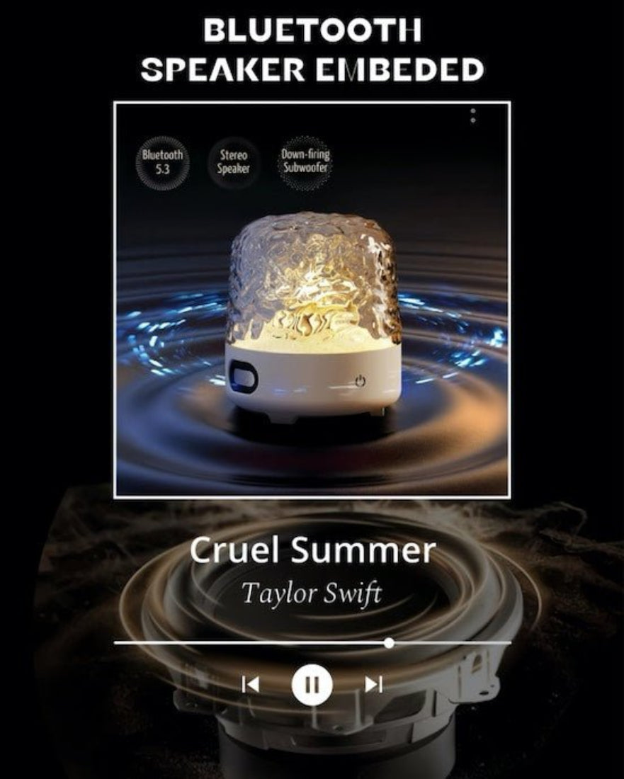 Ambient Light With Stereo Speaker Aurora Projector Make your bath time a ritual