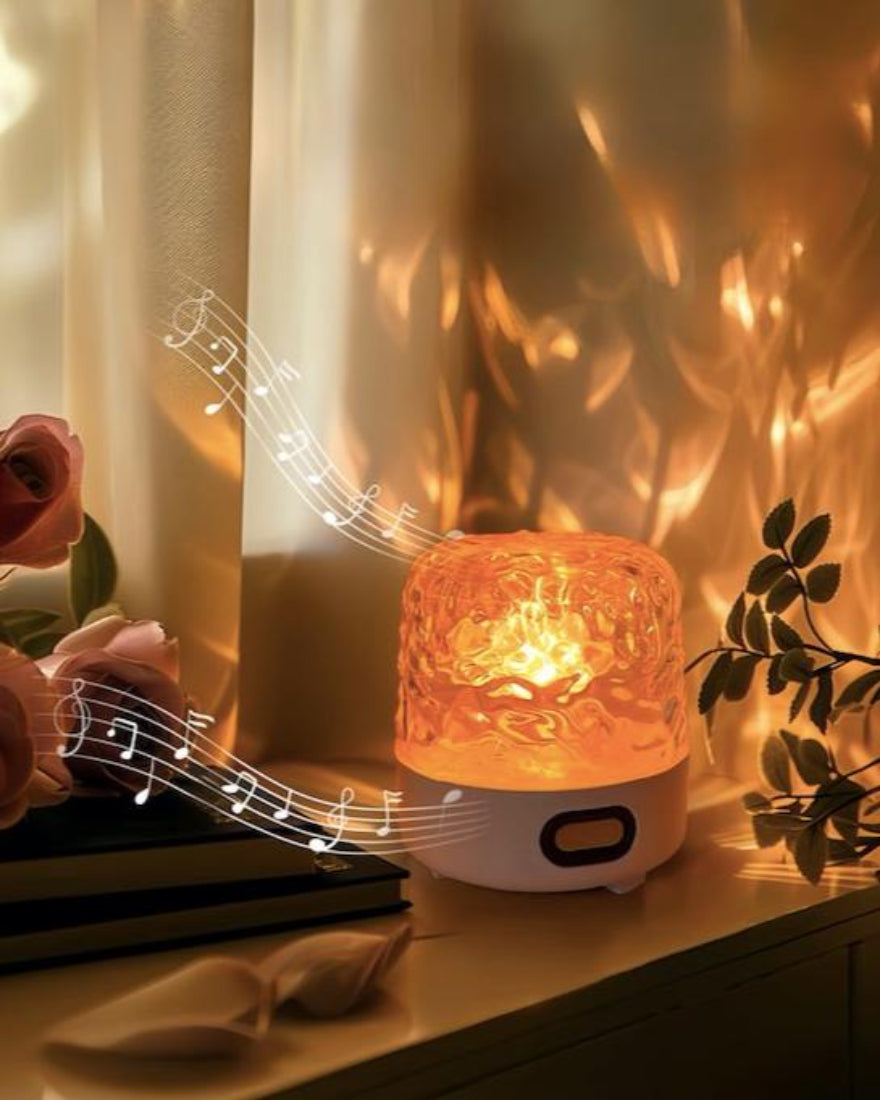 Ambient Light With Stereo Speaker Aurora Projector Make your bath time a ritual