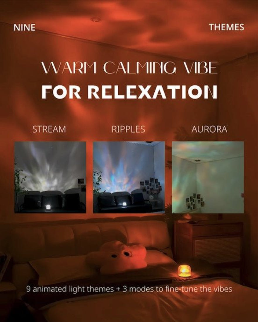 Ambient Light With Stereo Speaker Aurora Projector Make your bath time a ritual